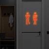 Gradient Orange Toilet Entrance Sticker Mirror Surface DIY Installation Toilet Sticker Noctilucent Funny Design Washroom Plaque