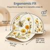 2026 Garden Morning Floral Print Baseball Cap, Botanical Cottagecore Hat for Women, Adjustable, Breathable, Casual Sun Hat