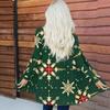 Women's Fashion Casual Christmas Tree Printed Mid-Length Cardigan Jacket