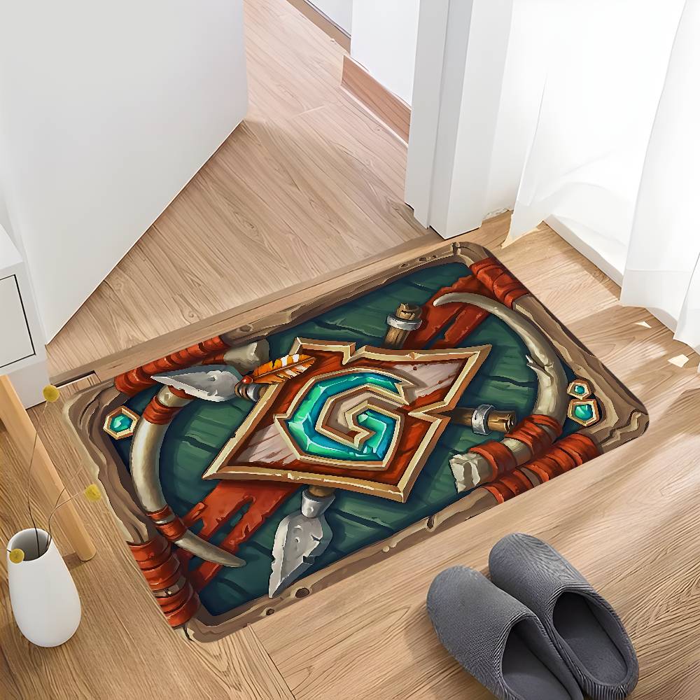 Game H-HearthStone Bathroom Mat INS Style Soft Bedroom Floor House Laundry Room Mat Anti-skid Welcome Doormat