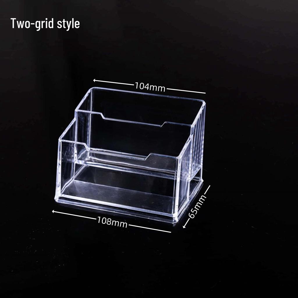 Acrylic Transparent Business Card Holder: Desktop Single & Multi-Compartment Stand