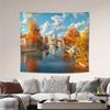 1pc Venice Canal Tapestry Autumn Landscape Italy Cityscape Wall Hanging Art for Bedroom Decor School Start Season Gift
