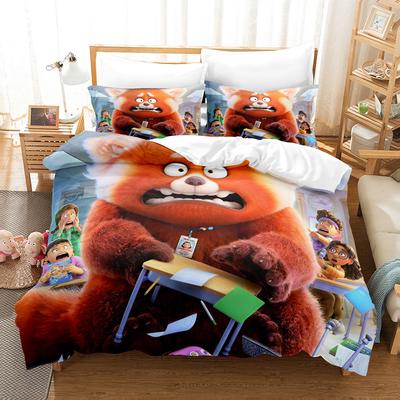 Cute Printed Three-Piece 3D Digital Printed Quilt Cover Pillowcase