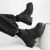 men's casual punk rock dress platform boots lace-up genuine leather shoes cowboy chunky boot cool autumn winter ankle botas male