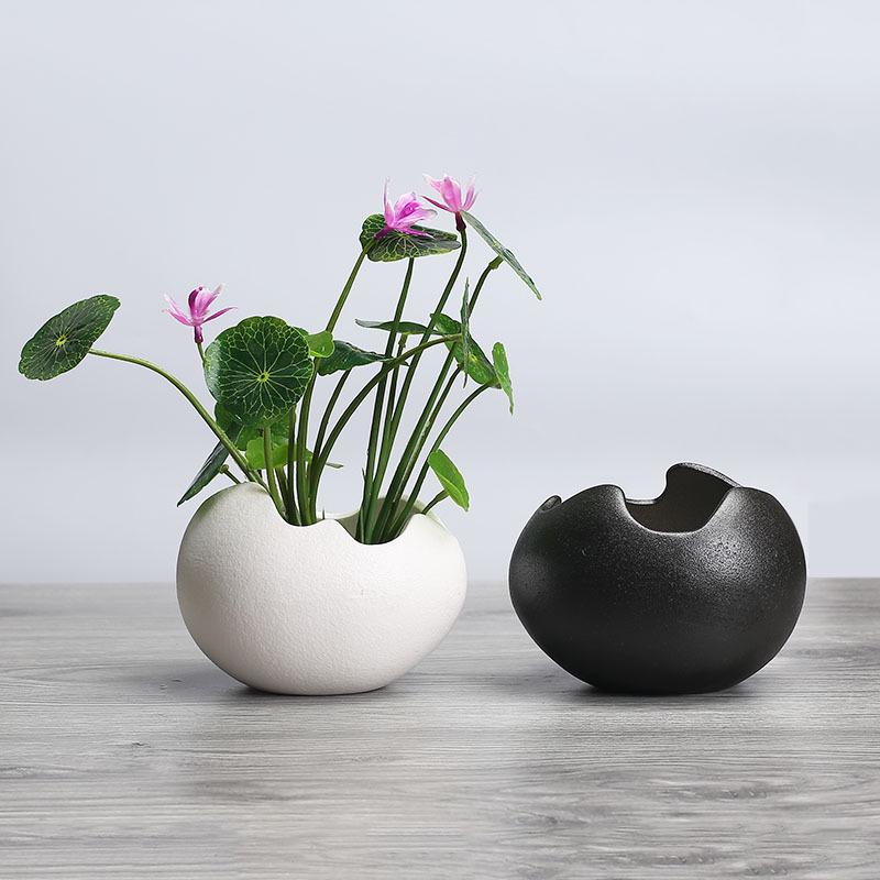 European Retro Hydroponic Flower Pot Ceramic, Creative Home Gardening Succulent Flower Pot Small
