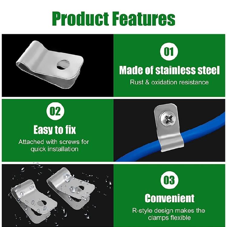 100pcs Outdoor Stainless Steel Wire Fence Clips Providing Stable Support For Yard And Pasture Fencing Projects