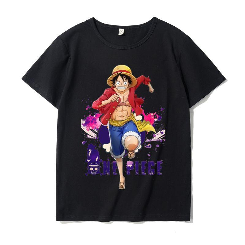ONE PIECE T-shirt Aslo Luffy Sauron Short Sleeve Male Anime Cartoon Ins Loose Japanese Printed T-Shirt Y2K