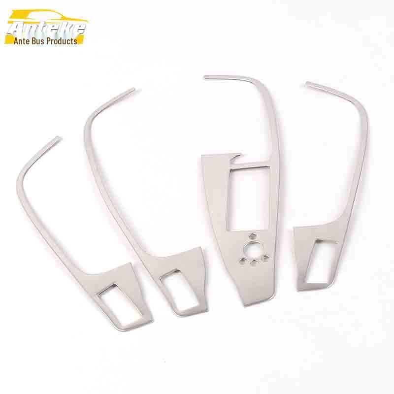 Q5 Glass Lift Decorative Frame & Stainless Steel Window Armrest Control Button Sticker