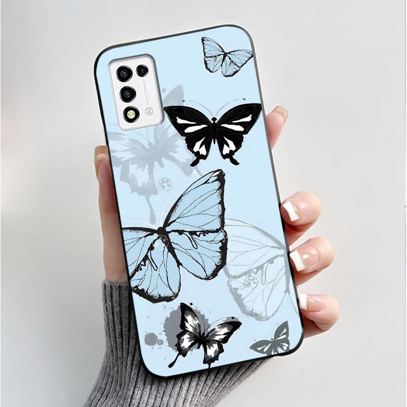 Phone Case For ZTE Libero 5G III A202ZT / Libero 5G II A103ZT Casing Fashion Butterfly Flower Black Soft TPU Case Silicone Cover