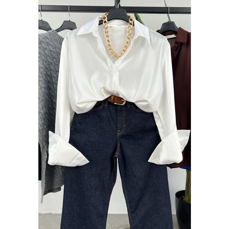 Spring Women's Lapel Long Sleeve Loose Temperament Button Shirt