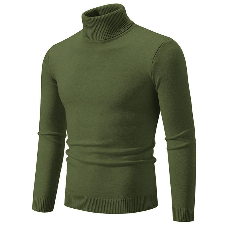 Autumn and Winter New Men's Simple Solid Color Sweater Fashionable Men's Casual Turtleneck Bottoming Sweater