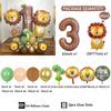 45pcs Jungle Animal Theme Balloon Chocolate Number Balloon Set Cartoon Animal Festival Supplies Childrens Birthday Party Decorat