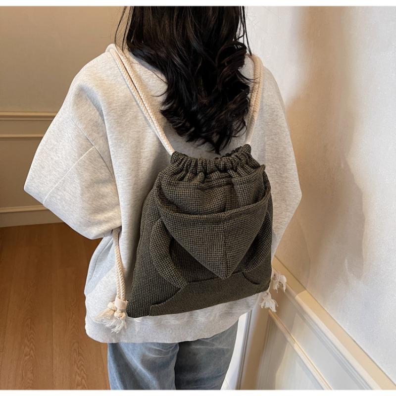 Women's bag casual tide summer fashion large capacity retro drawstring closure single shoulder crossbody bucket bag