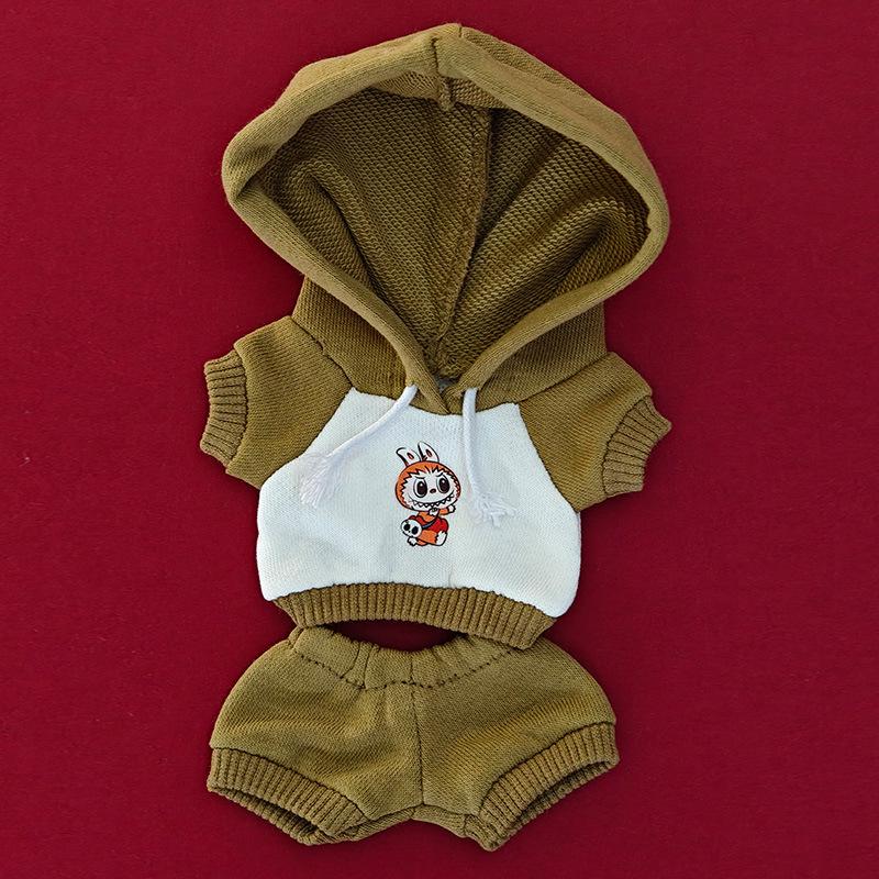 

Кукла Лабубу 17 см Хлопковая Кукла Комплект Толстовки и Брелок 17cm