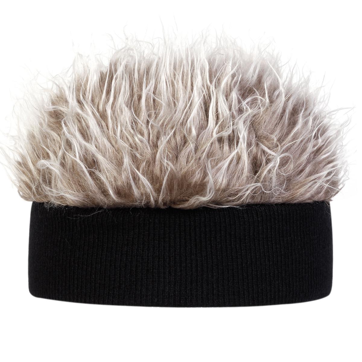 

Men Personality Wig Beanies Hats Landlord Cap Autumn And Winter Warm Knitted Hat Hip Hop Painter Caps