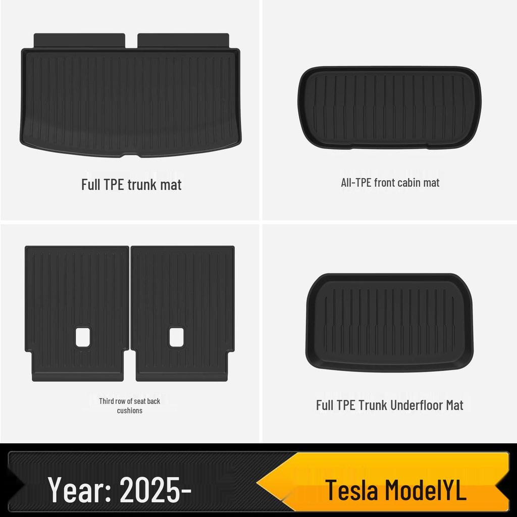 All-TPE Floor Mats Fit Tesla Model Y and YL, Designed As Durable, Injection-molded Car Floor Mat Accessories.