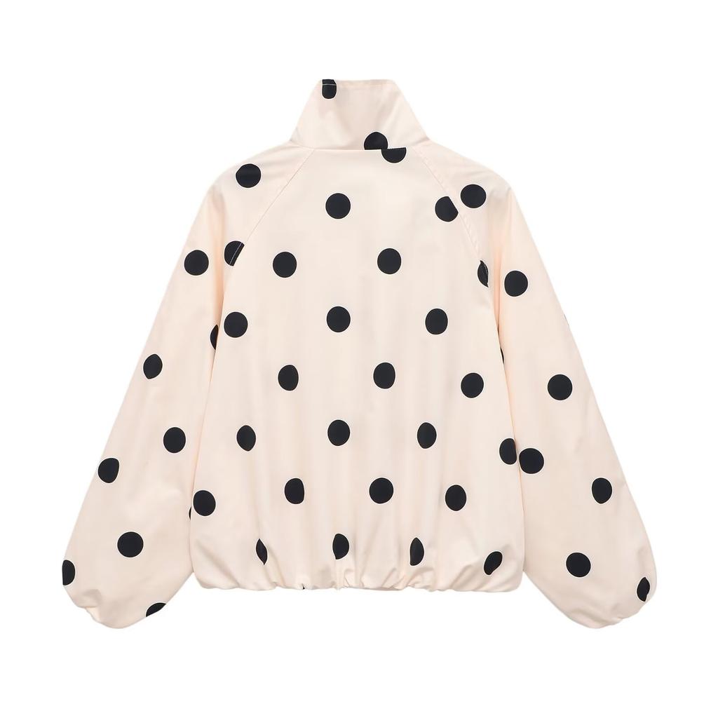 European and American style, new women's clothing, fashionable casual polka dot flight jacket 8372/236