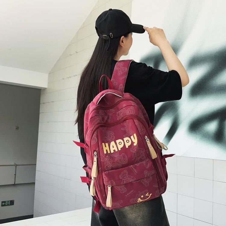 Schoolbag Japanese high-value ins style campus schoolbag lightweight and versatile large-capacity junior and high school student travel backpack