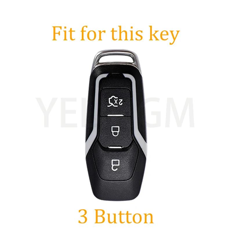 Tpu Car Key Case Cover Auto Shell Fob Holder For Ford Fusion Mondeo Mustang F-150 Lincoln Edge Explorer Mk   Protector