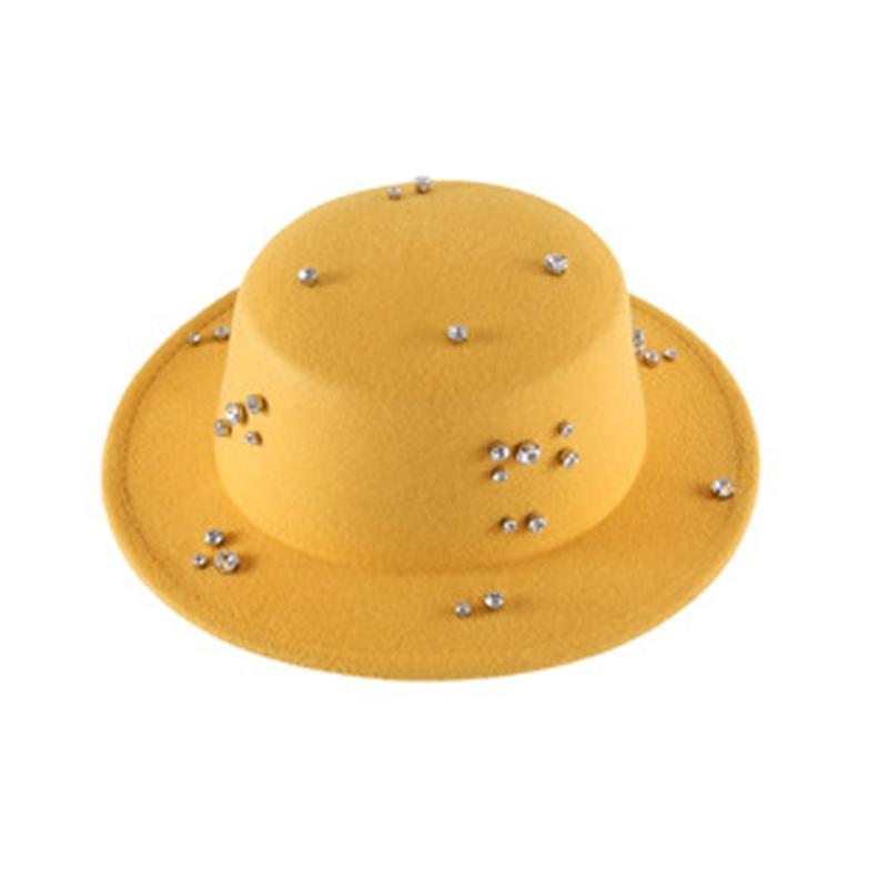 

Элегантная шляпа-котелок с кристаллами, дышащая полиэстеровая ткань, унисекс, для повседневных и официальных случаев жёлтый
