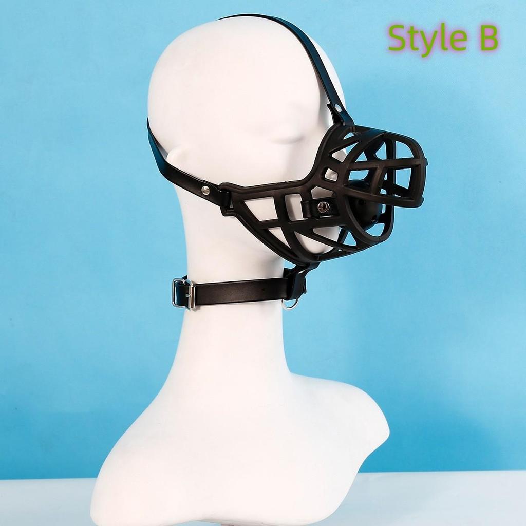 VaHppy Gag+Mask Set Dog Mouth Masks Adjustable size PU Black/Red SM BDSM Sex Toys Couple Games Alternative Stimulation Bondage