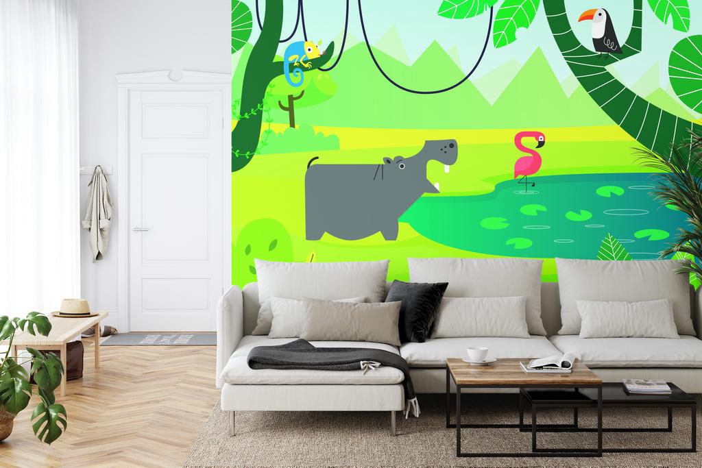 Photomural At The Watering Hole Iq-1360 Self-Adhesive Mural 180x120