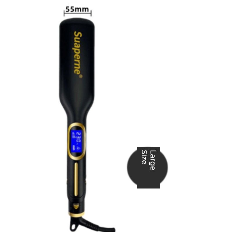 Straightener Electric Hair Straightener Hair Curler and Straightener Dual-Use Barber Shop for Hair Salon Professional Hairdressing Hair Straighter A2 N202 Black Large Size