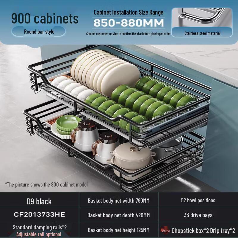 Handun Double-Layer Stainless Steel Kitchen Dish Rack