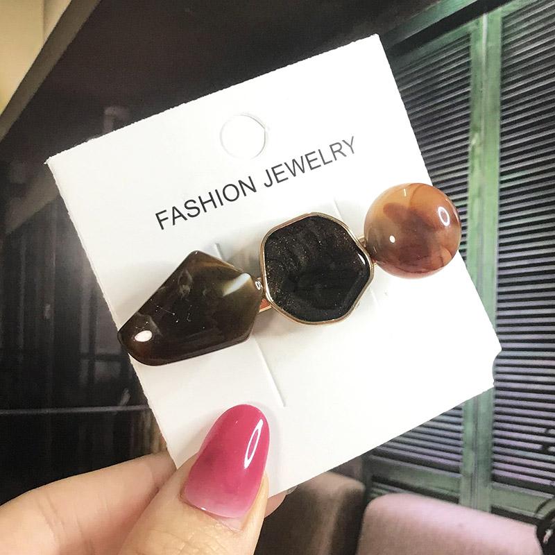 Fashion Hair Pins Side Clip Set Sweet Acrylic Waterdrop Hair Barrettes For Women Girls Korean Geometric Hair Accessories Jewelry