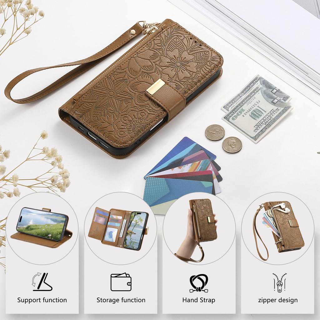 Floral Leather Wallet Case for Honor 400/400 Lite/400 Pro/X60 Pro/X9C/X9b/X50...Vintage All-in-One Card Holder w/Stand, Magnetic Closure & Wrist Strap