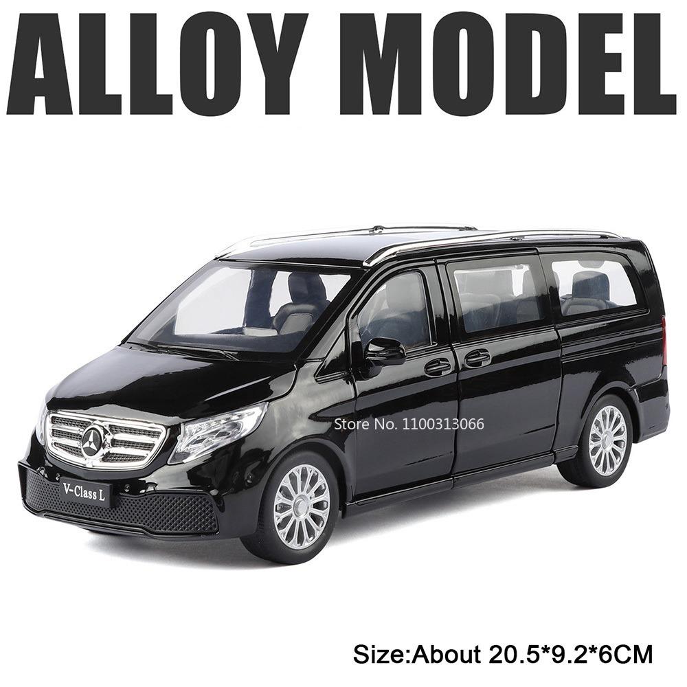 1:24 Alloy Diecast V260L Denza D9 Cars Toys Models Wheel Steering Miniature Vehicles Pull Back Light Music Car Collectible Item