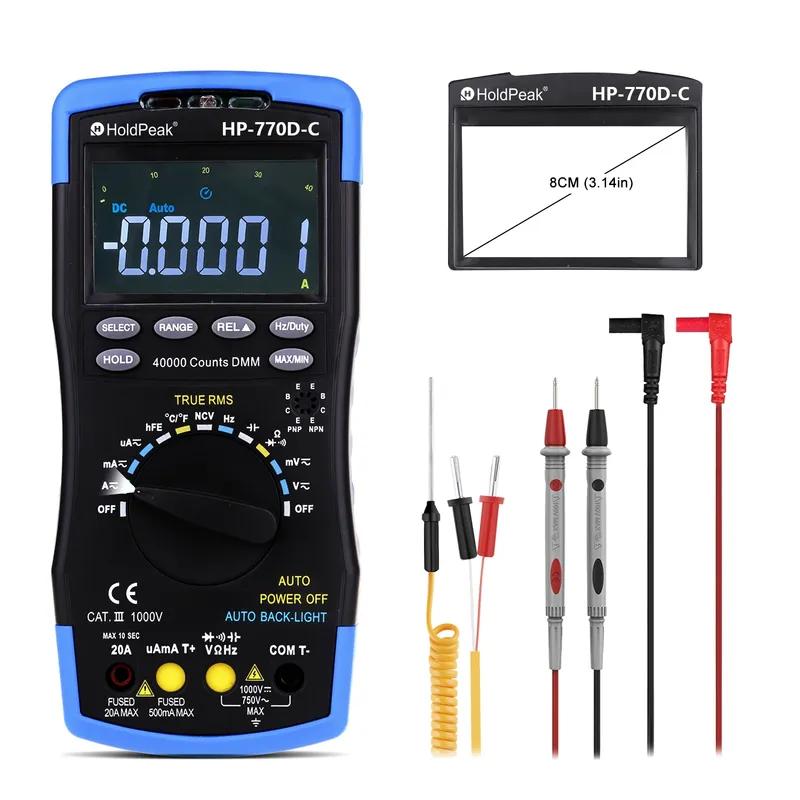 770D-C High-Accuracy NCV AC/DC Voltage/Ohm Tester Digital Multimeter 40,000 Counts, Color Screen Auto-Ranging True RMS
