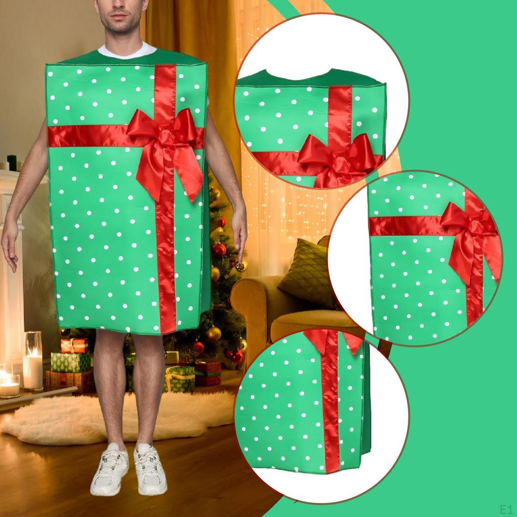 Christmas Gift Box Costume Xmas Suit for Role Playing Themed Party