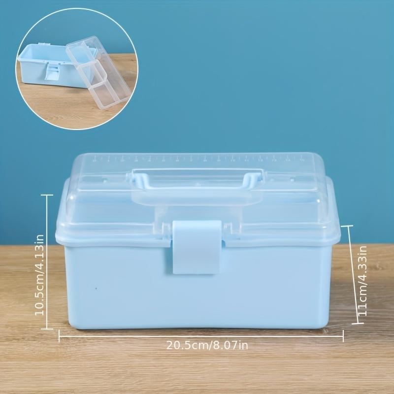 Large Capacity Transparent Plastic Folding Tool Storage Box - Portable with Handle Storage, Suitable for Home and Garage Tools