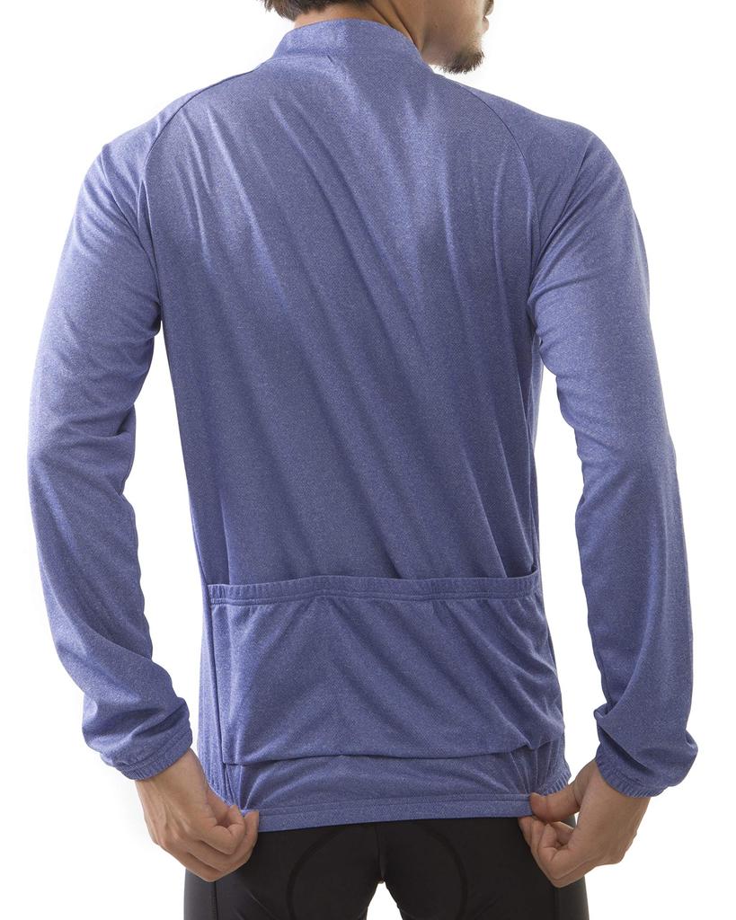 Welkruz Long Sleeve Cycling Cycling Road Bike Cycling Men's Jersey, Spring/Summer Apparel, Jersey, Shirt, WL-BB057 (Heather Blue, XXL)