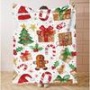 Festive Christmas Reindeer Pattern Fleece Throw Blanket Hand Wash Only  Multi-Purpose Blankets