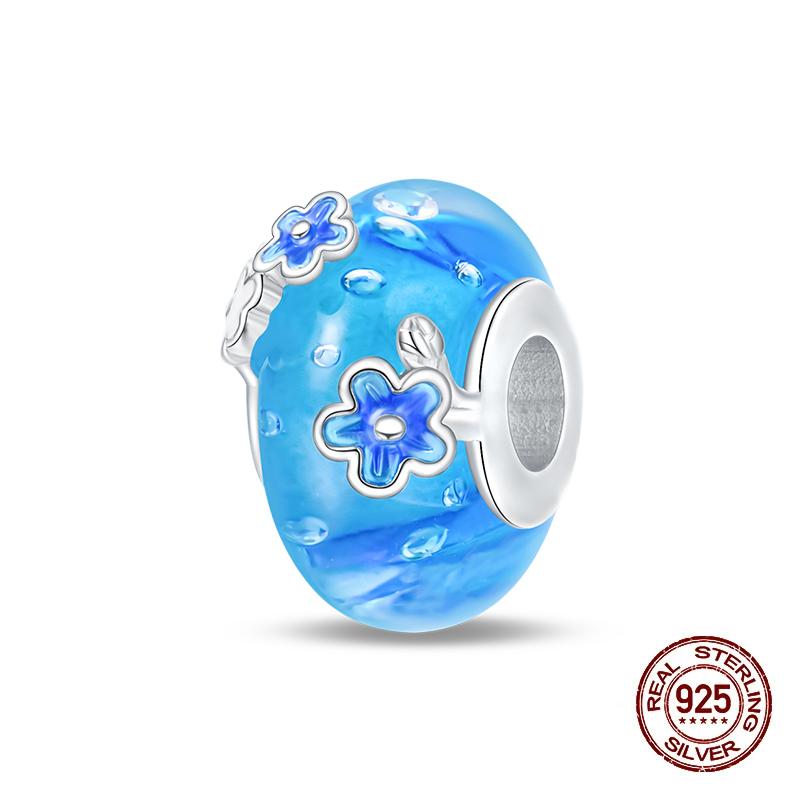 Classic Copper Colorful Butterfly Dolphin Luminous Glass Charms Beads Fit Original Bracelets Fine Diy Jewelry Gift