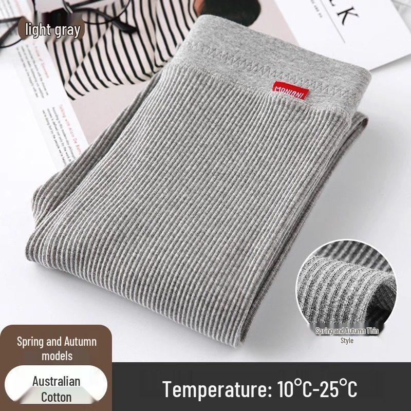 Gray Vertical Stripe Plus Velvet Women's Leggings, Thick Warm, Plus Size, Petite, Slimming, Tight-Fitting Pants for Spring and Autumn.