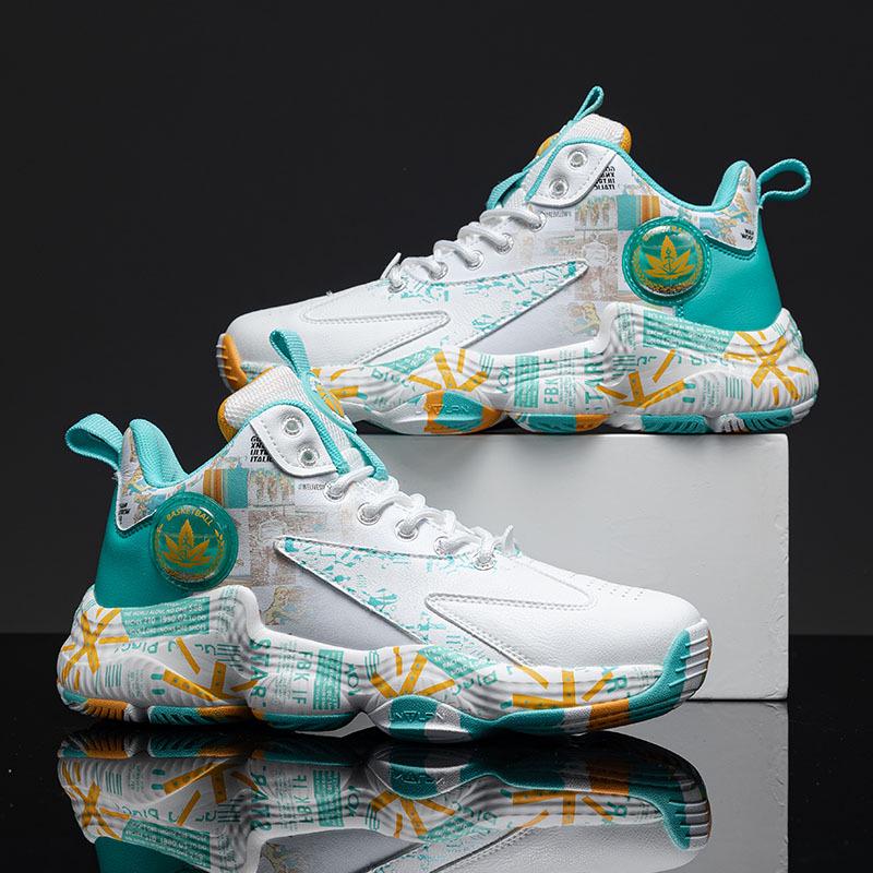 Rico Bee Basketball Sneakers for Big Kids & Teens: Non-Slip, Wear-Resistant, Breathable Athletic Shoes for Autumn.
