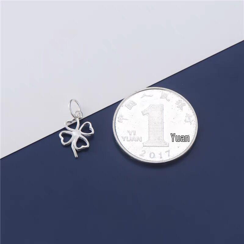 DIY S925 Sterling Silver Beaded Pearl Bracelet with Four-Leaf Clover Pendant