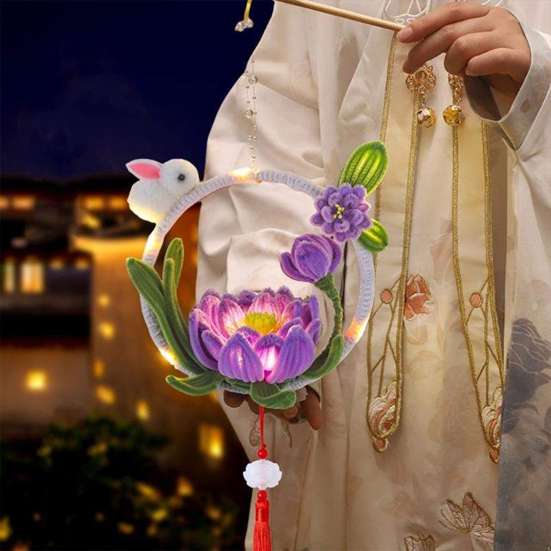 Lovely Rabbit Shape Handmade Twisting Bar Flower Light Fashion Home Accessory for Bedroom Living Room Decoration