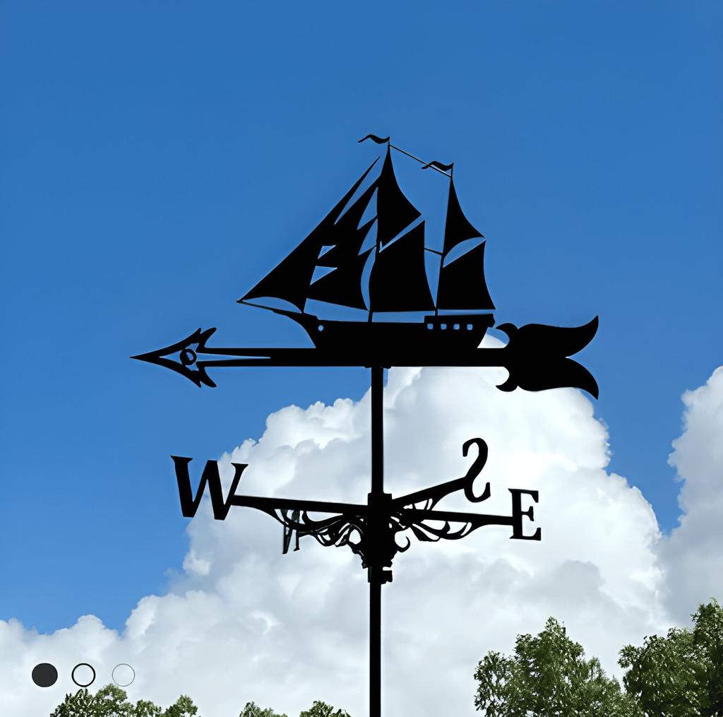 Decorative Iron Weather Vane - Outdoor Metal Roof Ornament