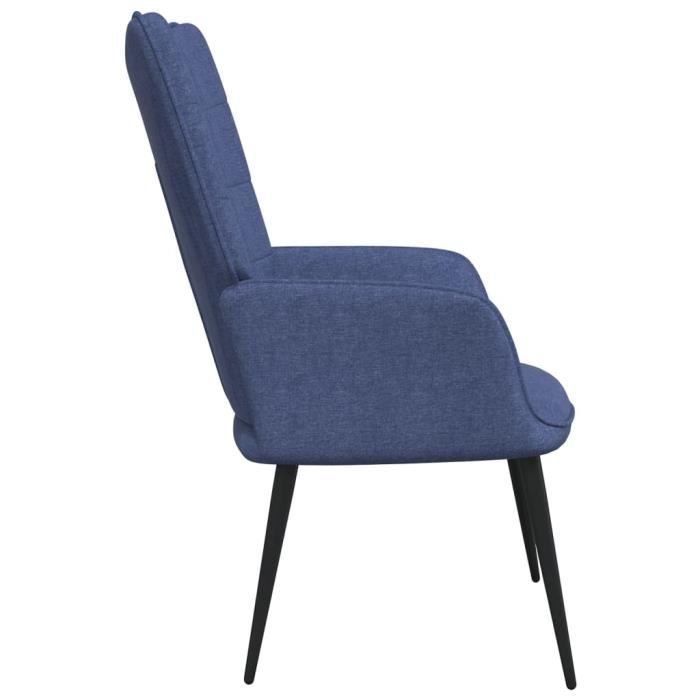 VidaXL Chaise de relaxation 62x68,5x96 cm Bleu Tissu