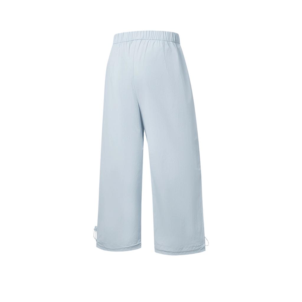 Li-Ning Fitness Series Straight Leg Lace-Up Solid Color Sports Long Pants Women Bottoms AYKW774-3