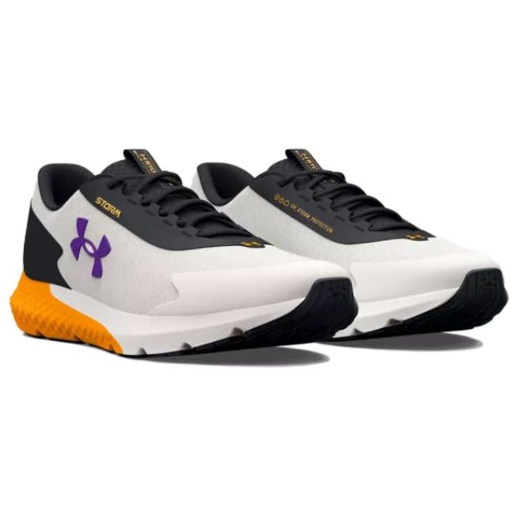 Under Armour Charged Rogue 3 Comfortable Versatile Shock Absorbing Durable Low Top Casual Running Shoes Men Sneakers Clay-White 3025523-300