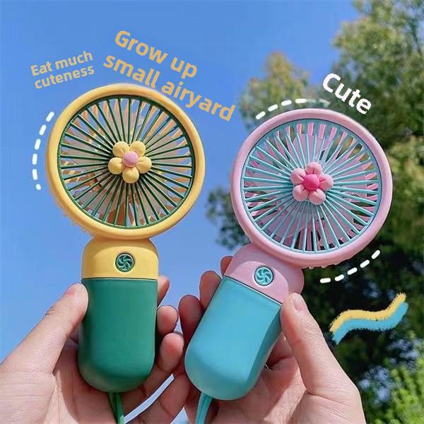 Portable Mini Cartoon Flower USB Desk Fan - Student Gift