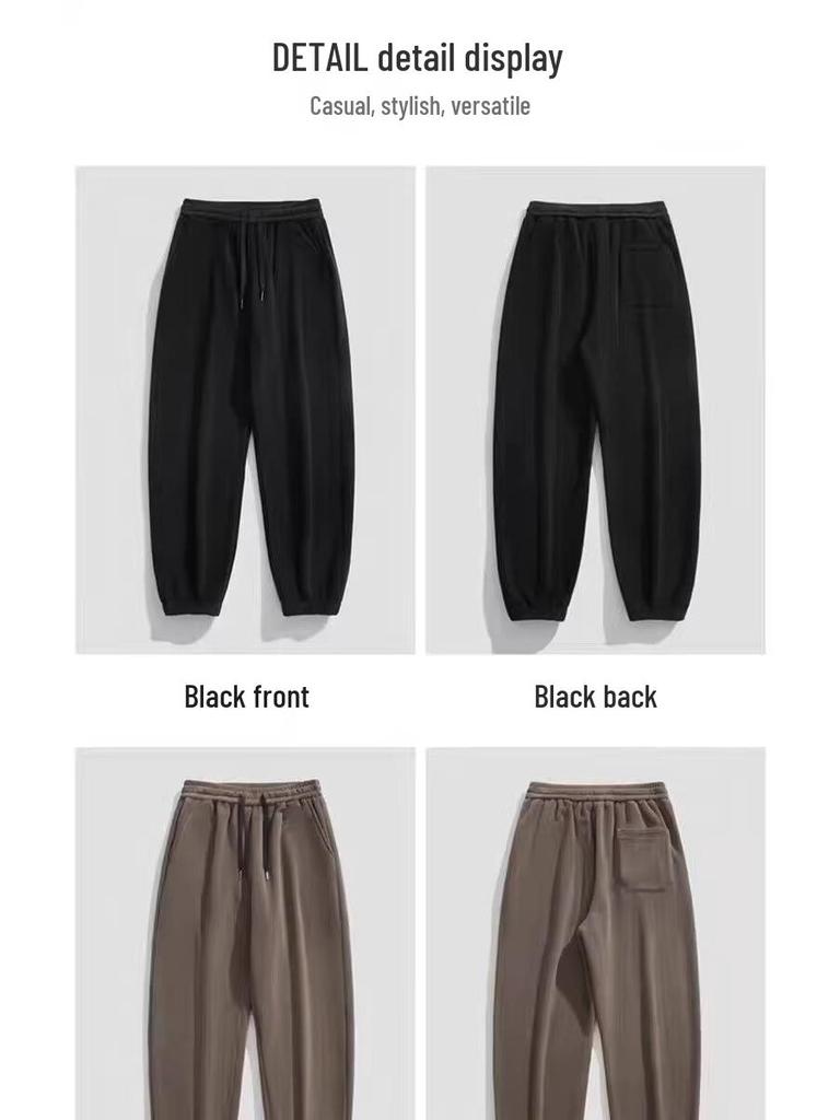 Heavyweight Double-Sided Coral Fleece Joggers for Boys - Autumn/Winter Thickened Loose Fit Warm Pants for Kids