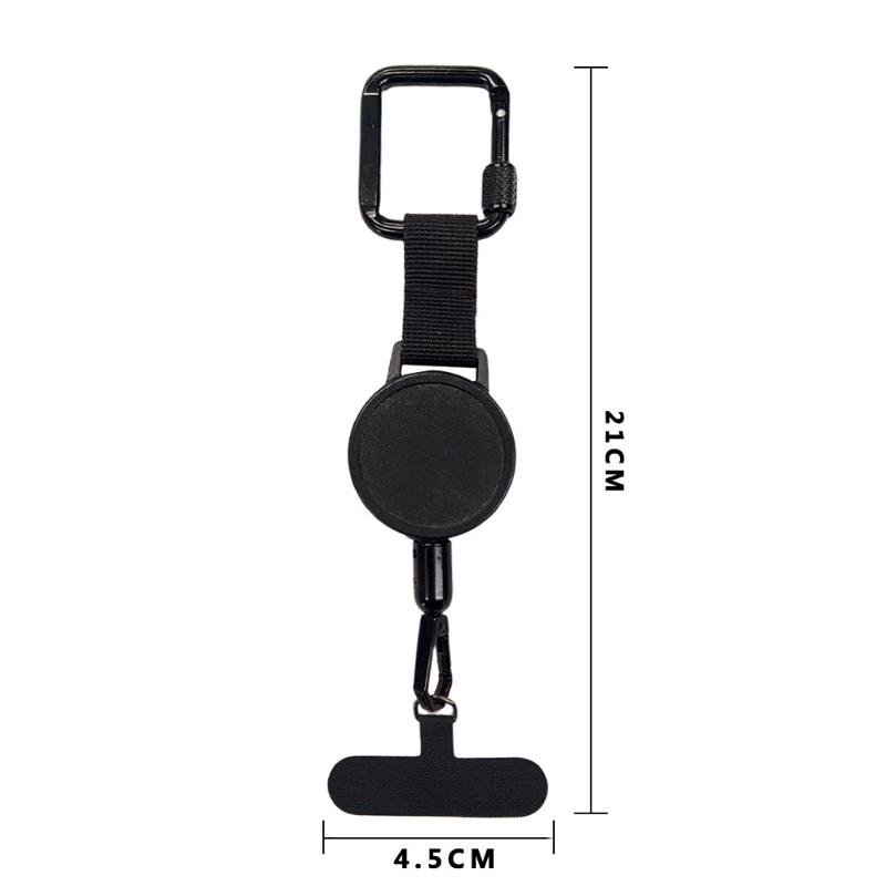Anti-Theft Retractable Phone Holder Keychain Heavy Duty Strap Tether With Carabiner For Hiking Cycling Climbing