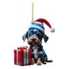 Christmas Dog Car Pendant Acrylic Ornament With Cartoon Style For Vehicle Decor