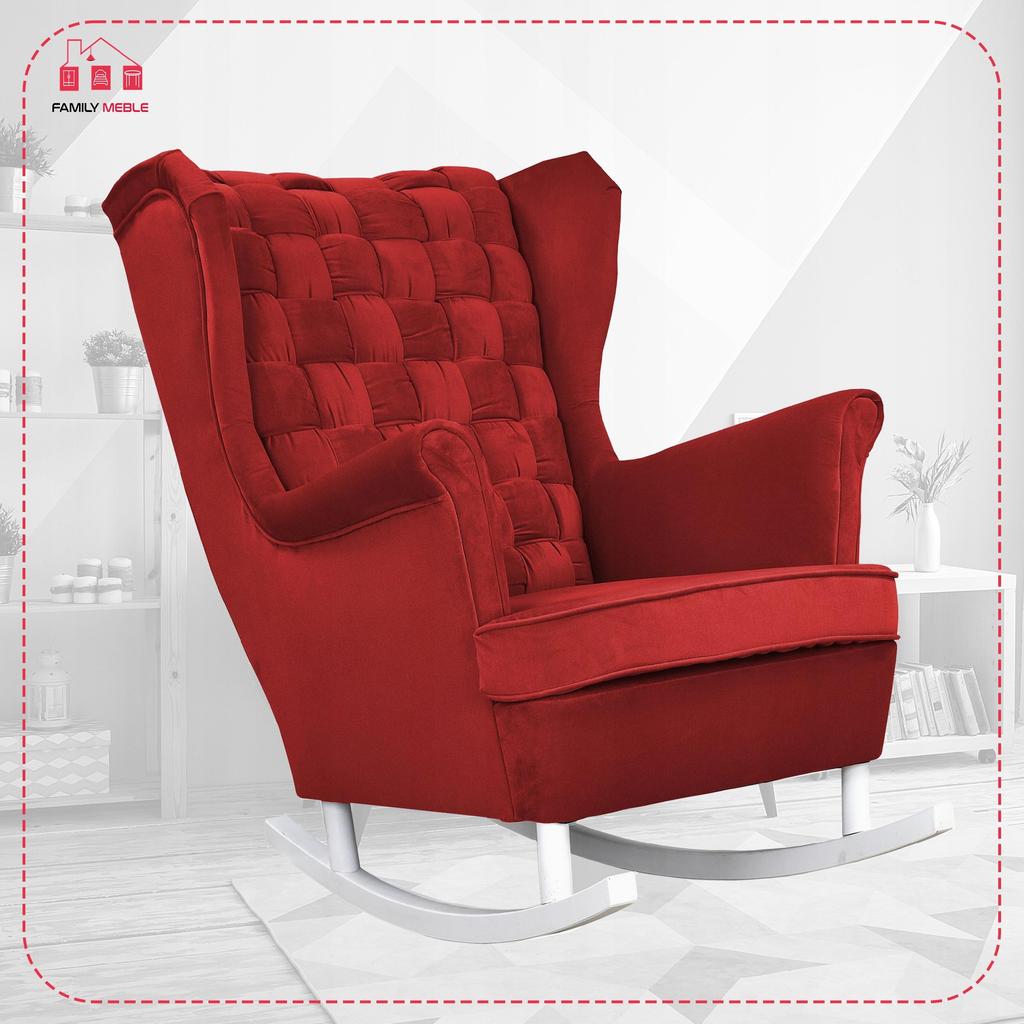 Carol Rocking Chair, Scandinavian, Family Meble, Red, Red